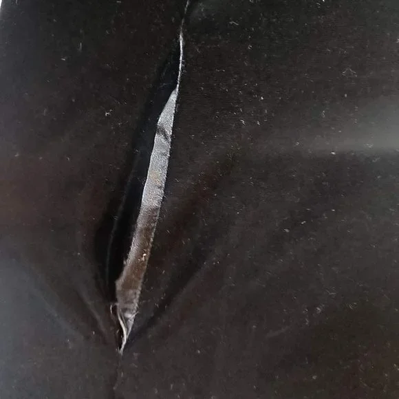 Oscar De La Renta Womens L Pink Label Black Velour 1/2 Zip Long House Sleep Robe - Picture 6 of 10